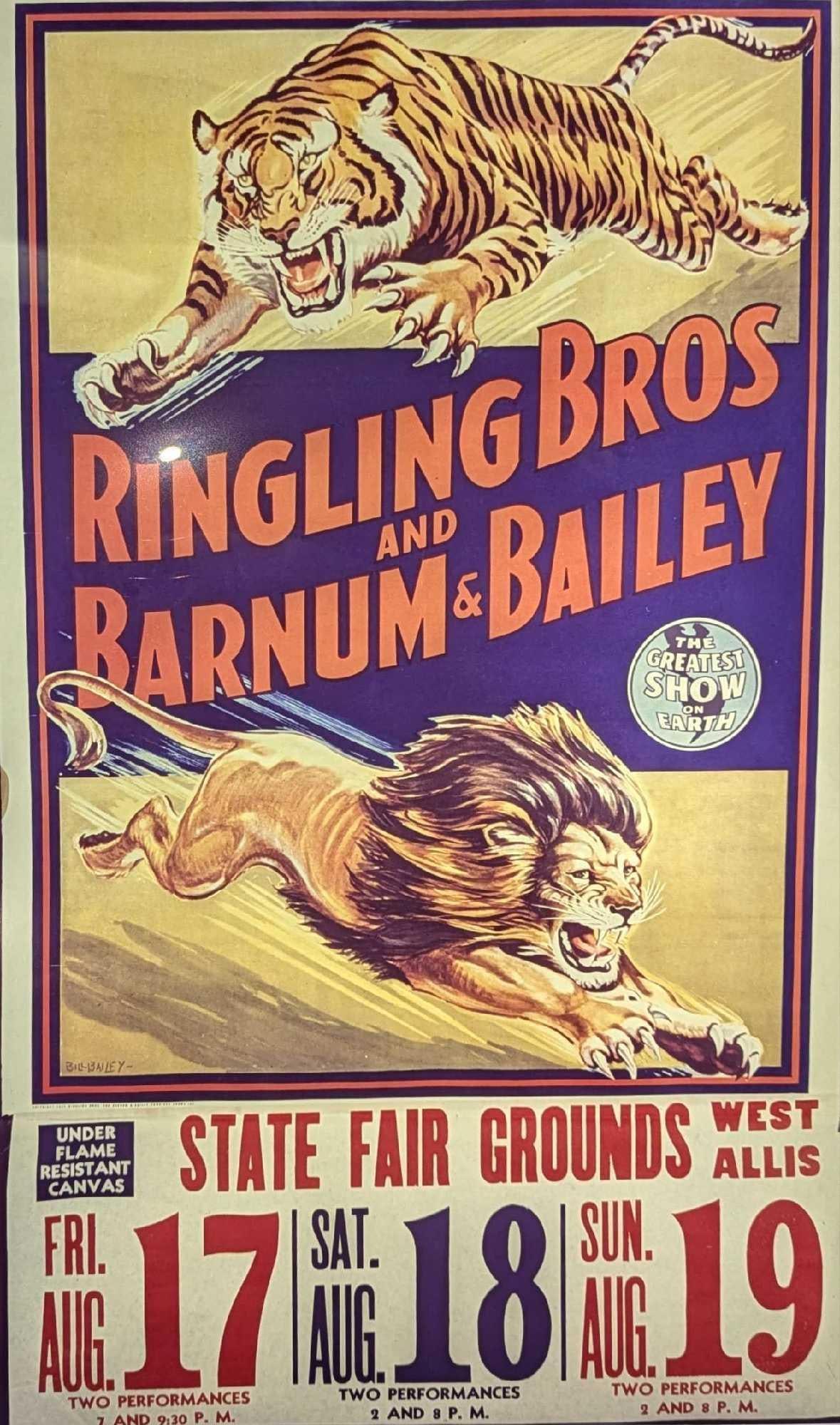 Ringling Brothers Barnum Circus Poster Transparency Lions Tigers B (1 of 3)