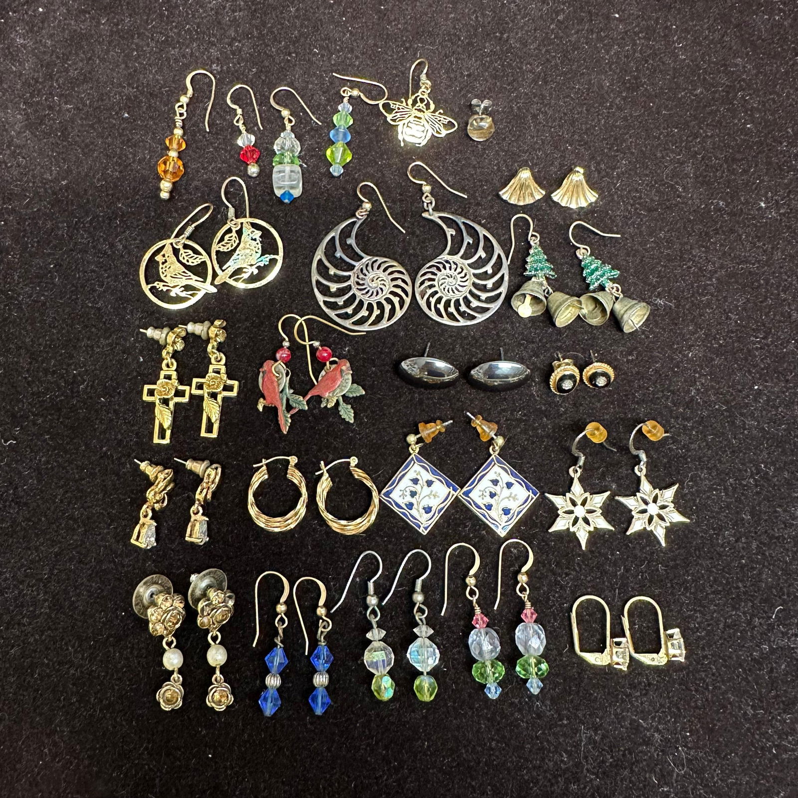 Vintage and Modern Costume Jewelry Earring Lot Mixed Styles and Materials (1 of 13)