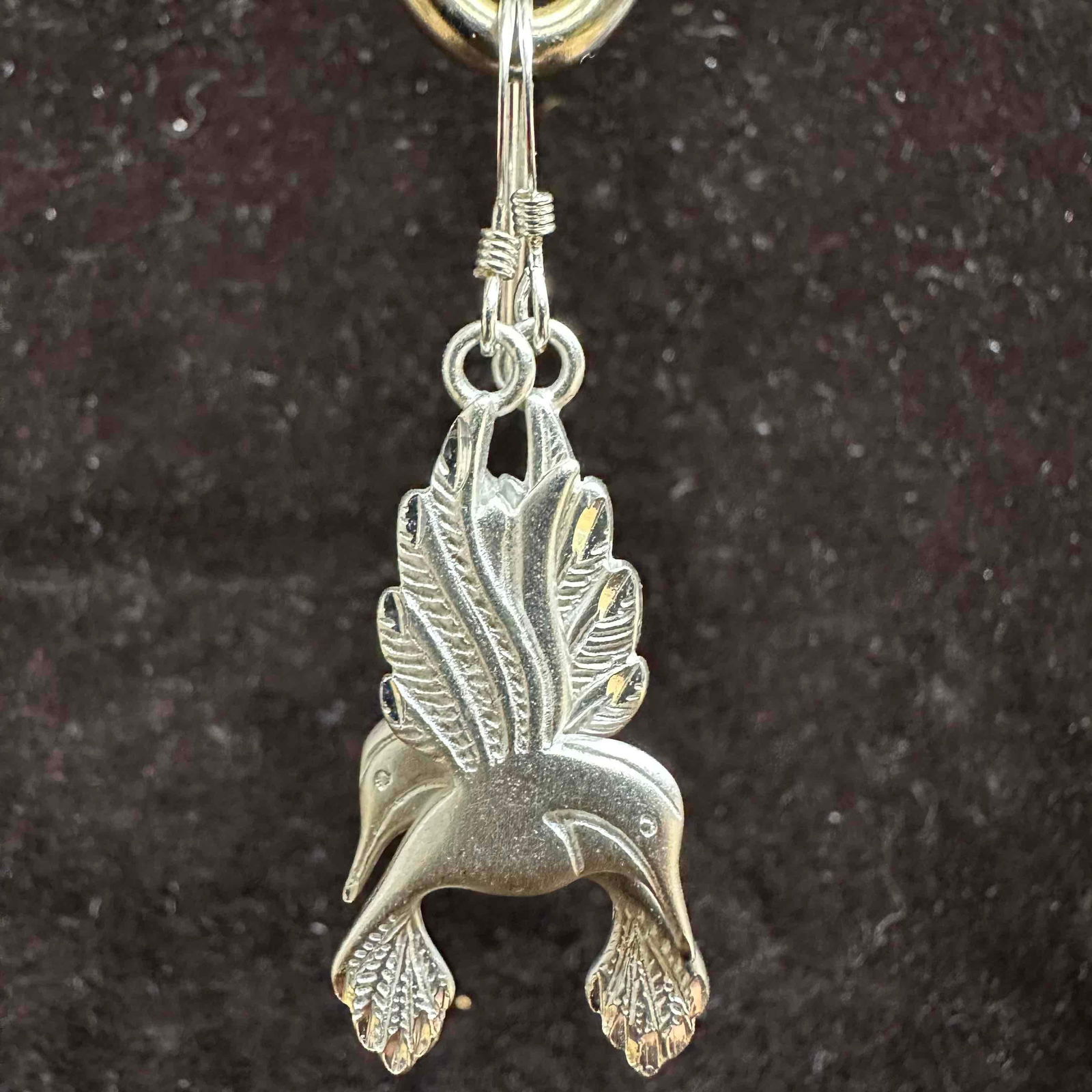 Sterling Silver 925 Hummingbird Hook Dangle Earrings F51 (1 of 8)