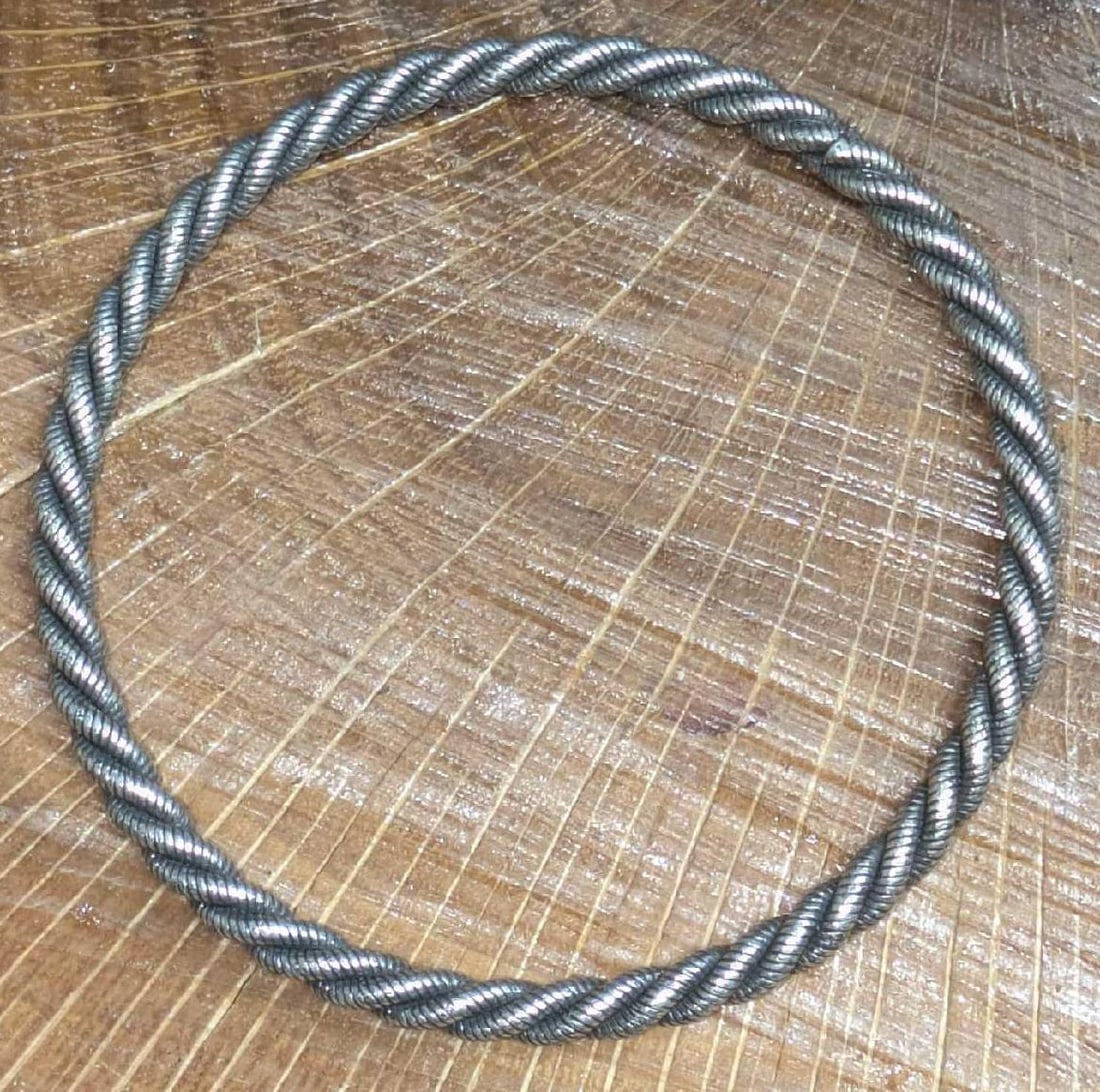 Vintage Sterling Silver Twisted Cuff Bangle Bracelet (1 of 4)