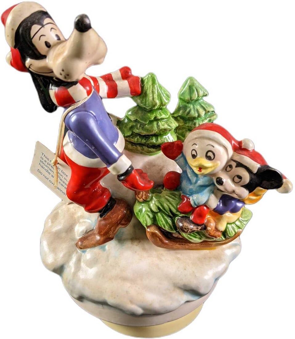 1980 Disney Schmid Goofy Ceramic Christmas Music Box (1 of 6)