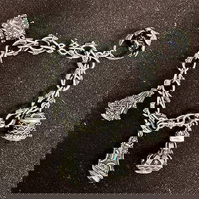 Sterling Silver 925 Etruscan Revival Multiple Fob Charms Bracelet K89: This item is in good pre-owned, previously used/displayed condition with noticeable light wear and surface scratches. Please reference all photos for full details. This piece of jewelry has been teste