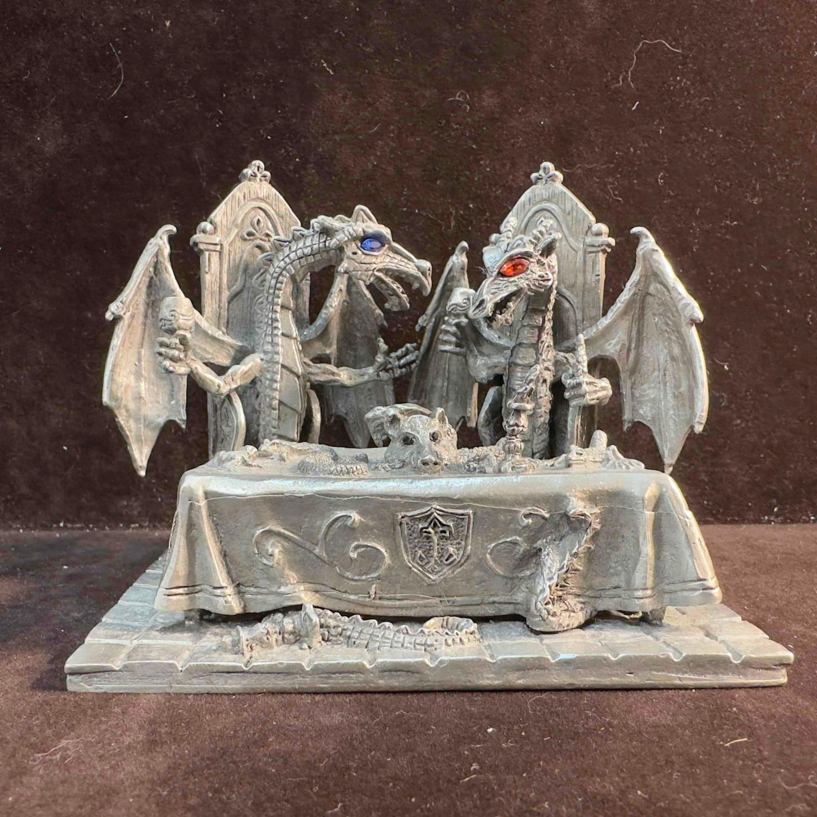 Rawcliffe Pewter Dragon Wedding Feast 2000 #1111063 M. Leigh Sculpture Figure (1 of 7)