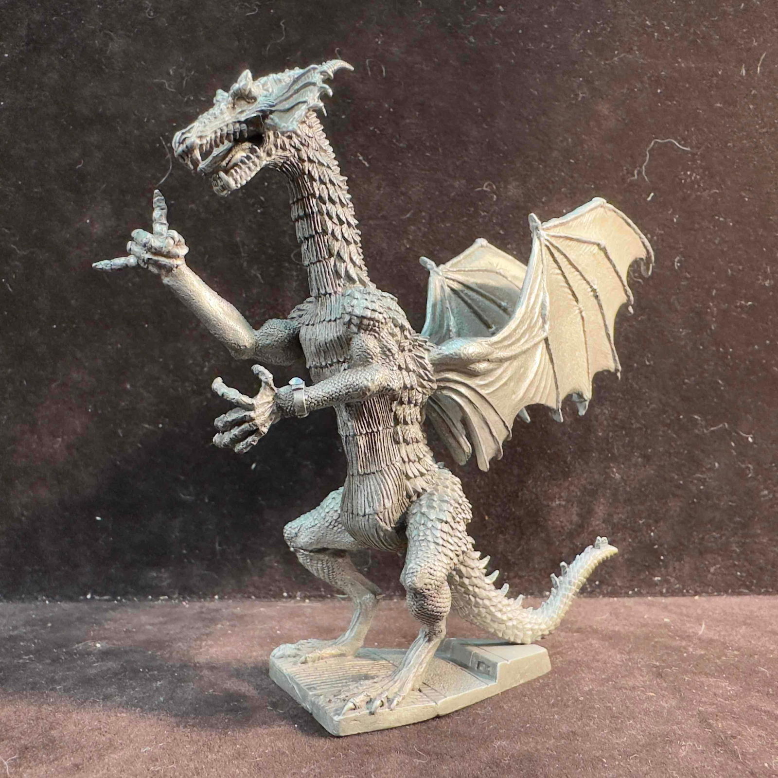 Rawcliffe Pewter Dragon 1992 Ral Partha PP1313 R. Kerr Sculpture Figure: Rawcliffe Pewter Dragon 1992 Ral Partha PP1313 R. Kerr Sculpture Figure. R. Kerr and more Rawcliffe identifying markings etched on the bottom. This item is in good pre-owned, previously displayed cond