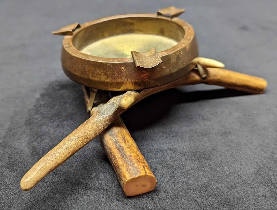 Vintage Deer Antler Brass Ashtray (1 of 6)