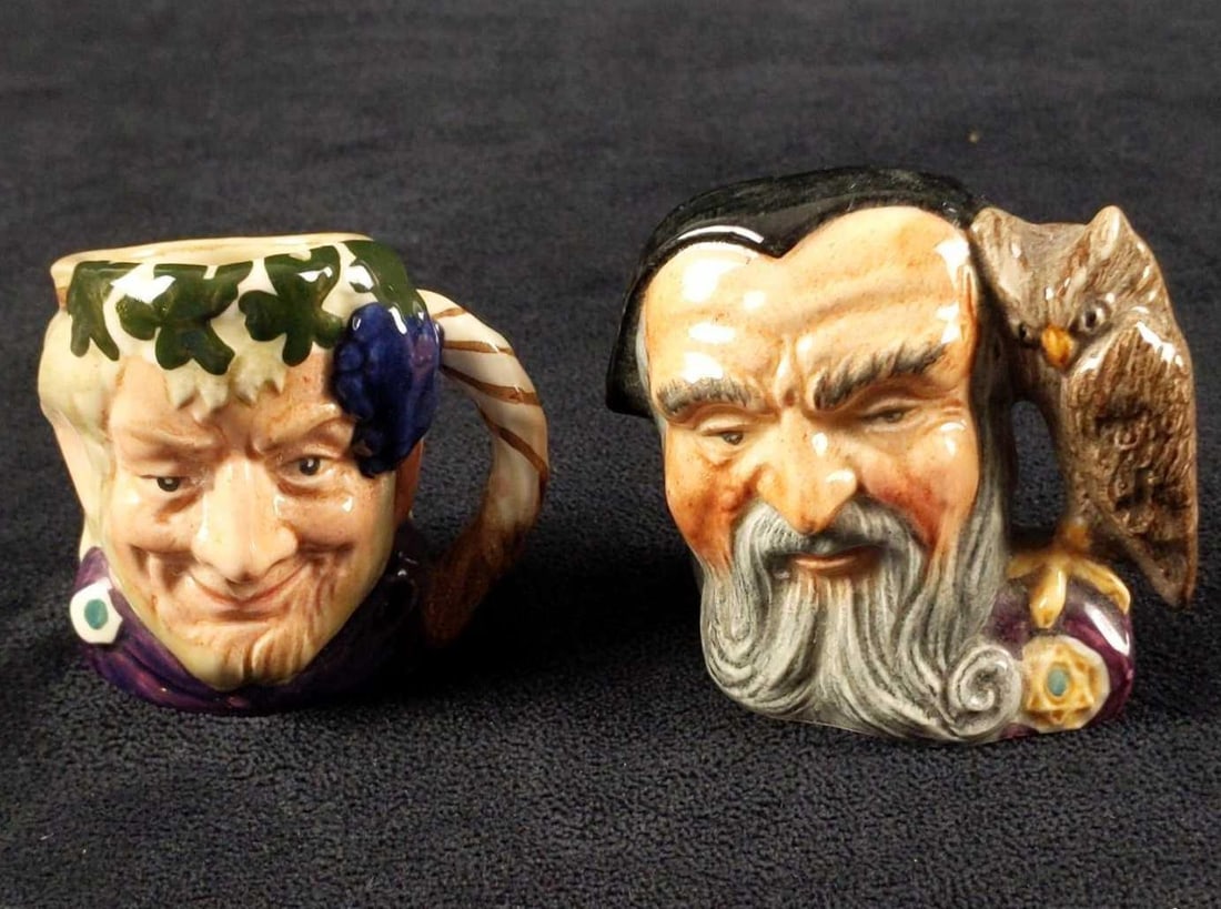 2 Mini Royal Doulton Character Jugs Merlin Bacchus (1 of 8)