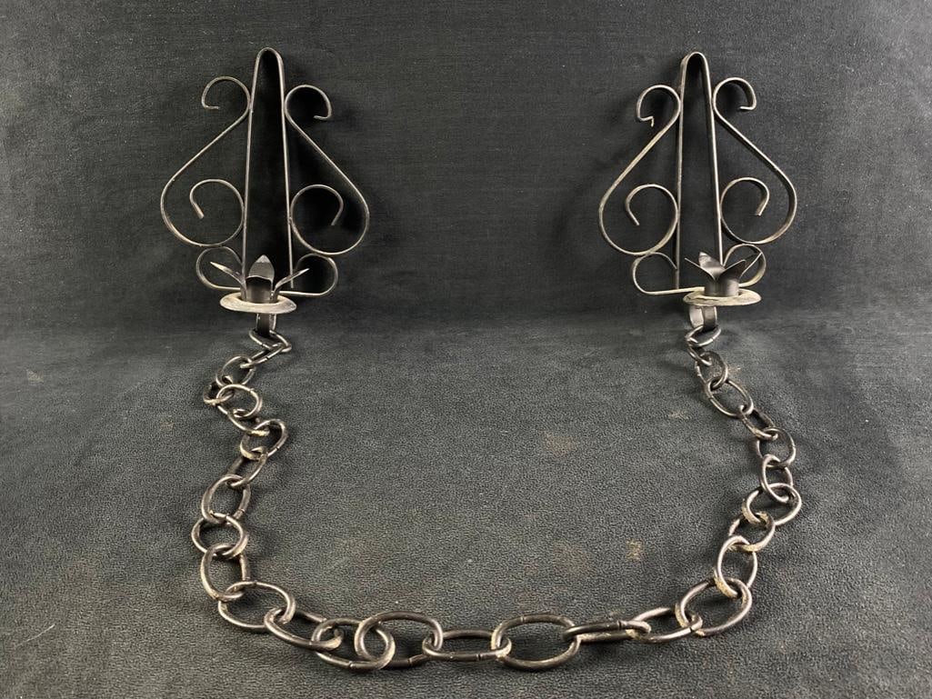 Vintage Metal Candleholder Wall-Hanging (1 of 6)