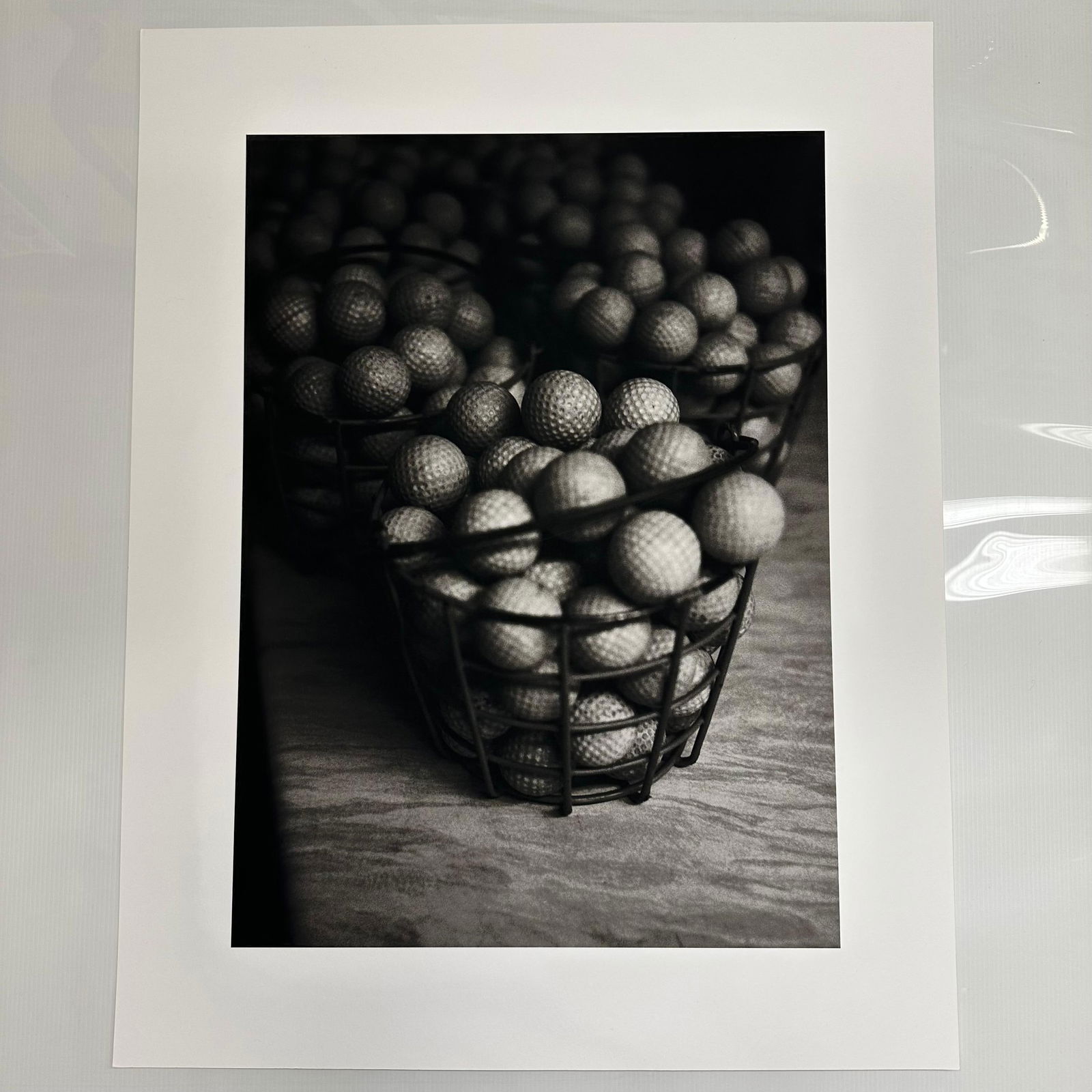 Michael Faye Black and White Photograph Buckets of Golf Balls Fine Art Print (1 of 5)