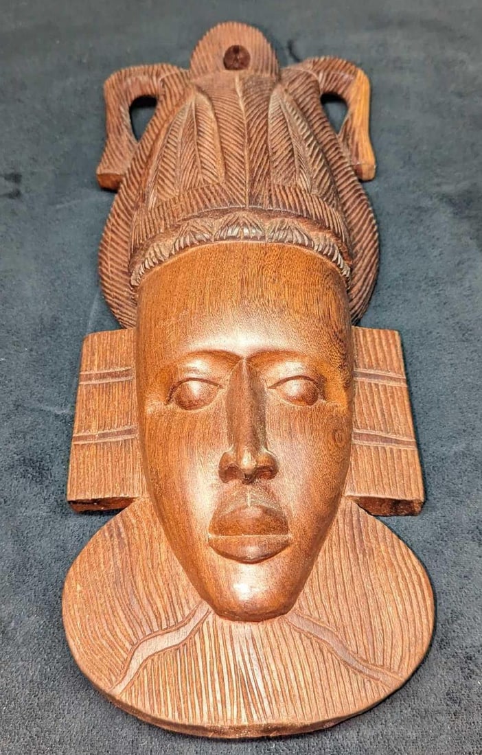 Vintage Wooden Tribal Style Wall Mask Art (1 of 7)