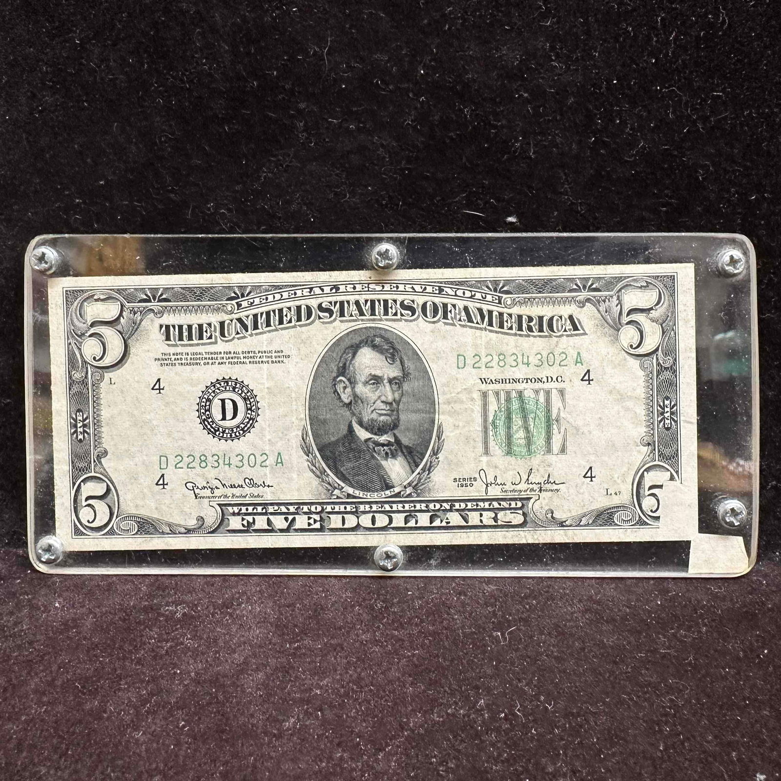 1950 Series $5 Federal Reserve Note Dollar Bill Misalignment Error Misprint (1 of 8)