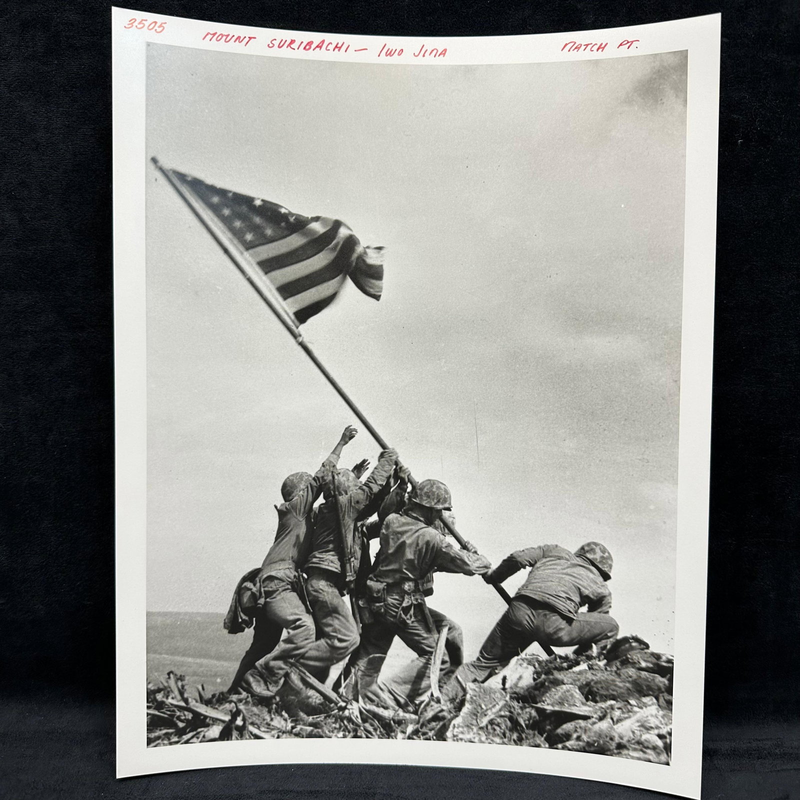 Iconic Flag Raising on Mount Suribachi Iwo Jima WWII on Silver Gelatin (1 of 6)