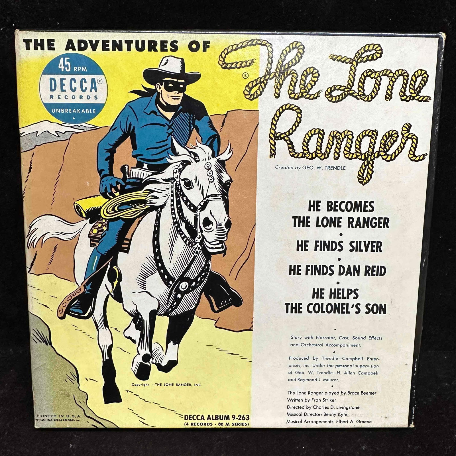 The Adventures of The Lone Ranger 45 RPM Decca Records (1 of 5)