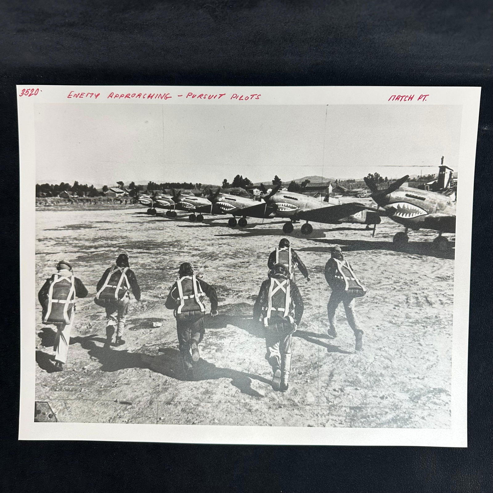 WWII Enemy Approaching Pursuit Pilots Black and White Analog Photo Print (1 of 5)