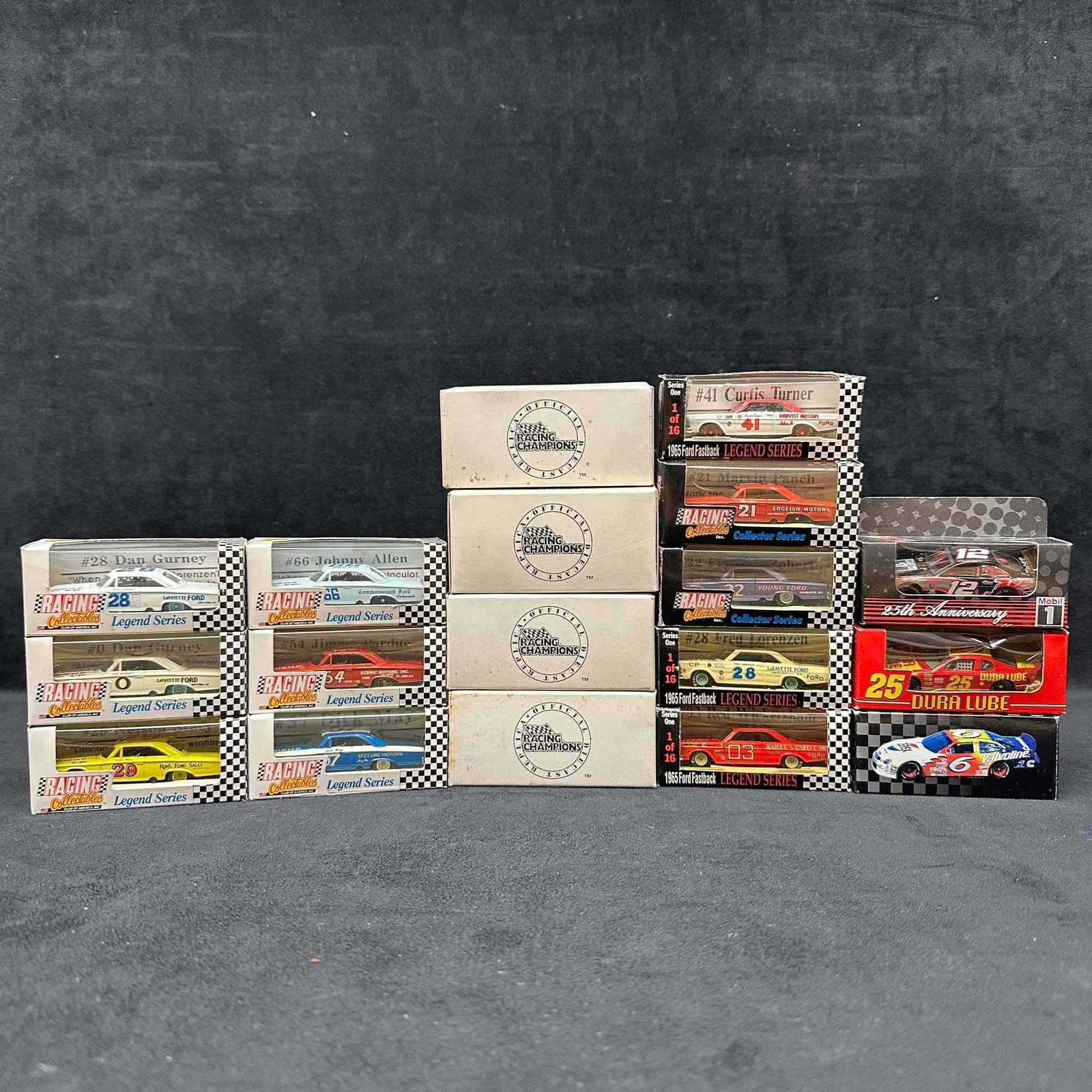 Racing Champions and Collectibles Legend Series 1:64 Diecast Car Set Gold McDonald's Eighteen: Racing Champions and Collectibles Legend Series 1:64 Diecast Car Set Gold McDonald's Eighteen. This set includes four Racing Champions gold diecast, eleven Racing Collectibles Legend Series, and t