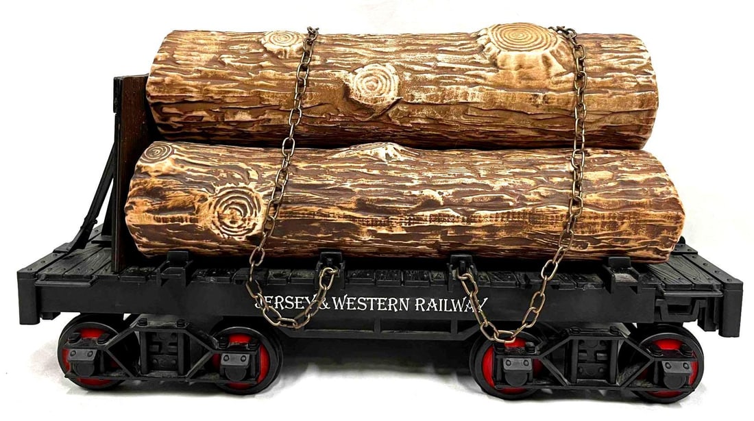Vintage Empty Jim Beam Railroad Train Series Jersey & Western Railway Log Car Decanter (1 of 10)