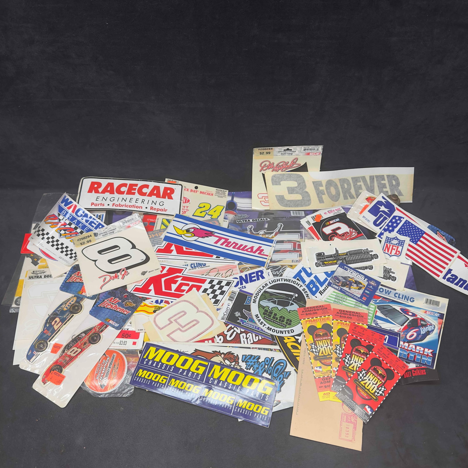 NASCAR Automobile Car Enthusiast Collector Sticker Decal Window Cling Air Freshener Collection Set: NASCAR Automobile Car Enthusiast Collector Sticker Decal Window Cling Air Freshener Collection Set. Various collection of NASCAR and other collectible automobile car collectibles featuring stickers, w