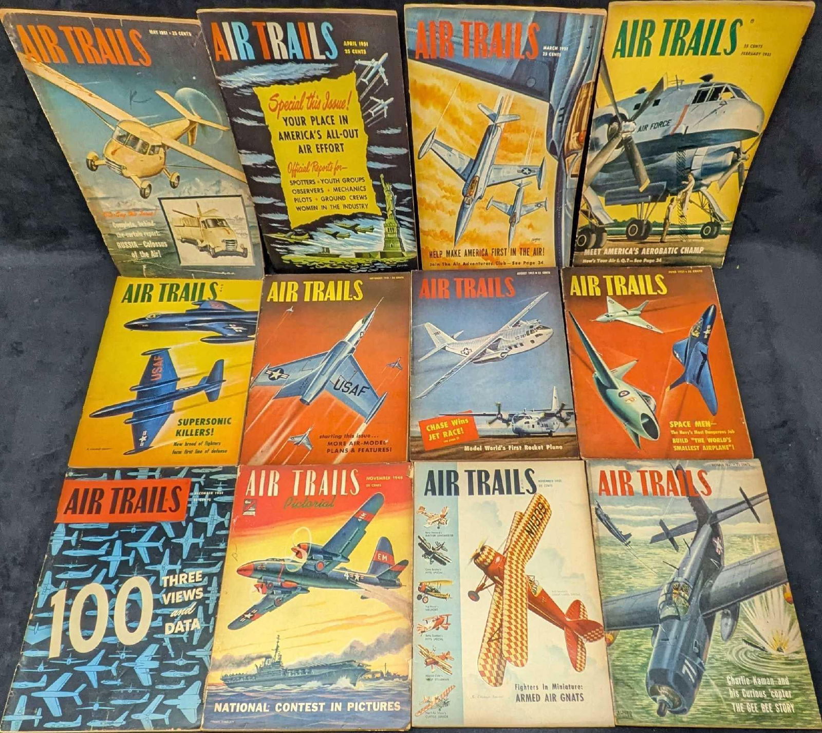 12 1948 1951 Air Trails Pictorial Magazines (1 of 4)