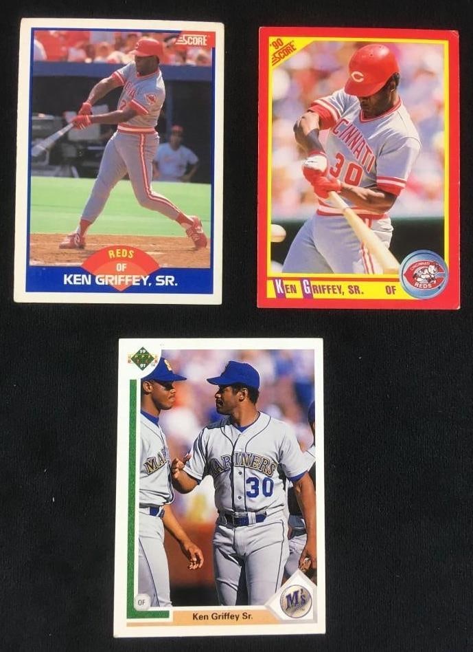 Lot of 3 Ken Griffey Sr Baseball Cards Circa 1980s (1 of 5)
