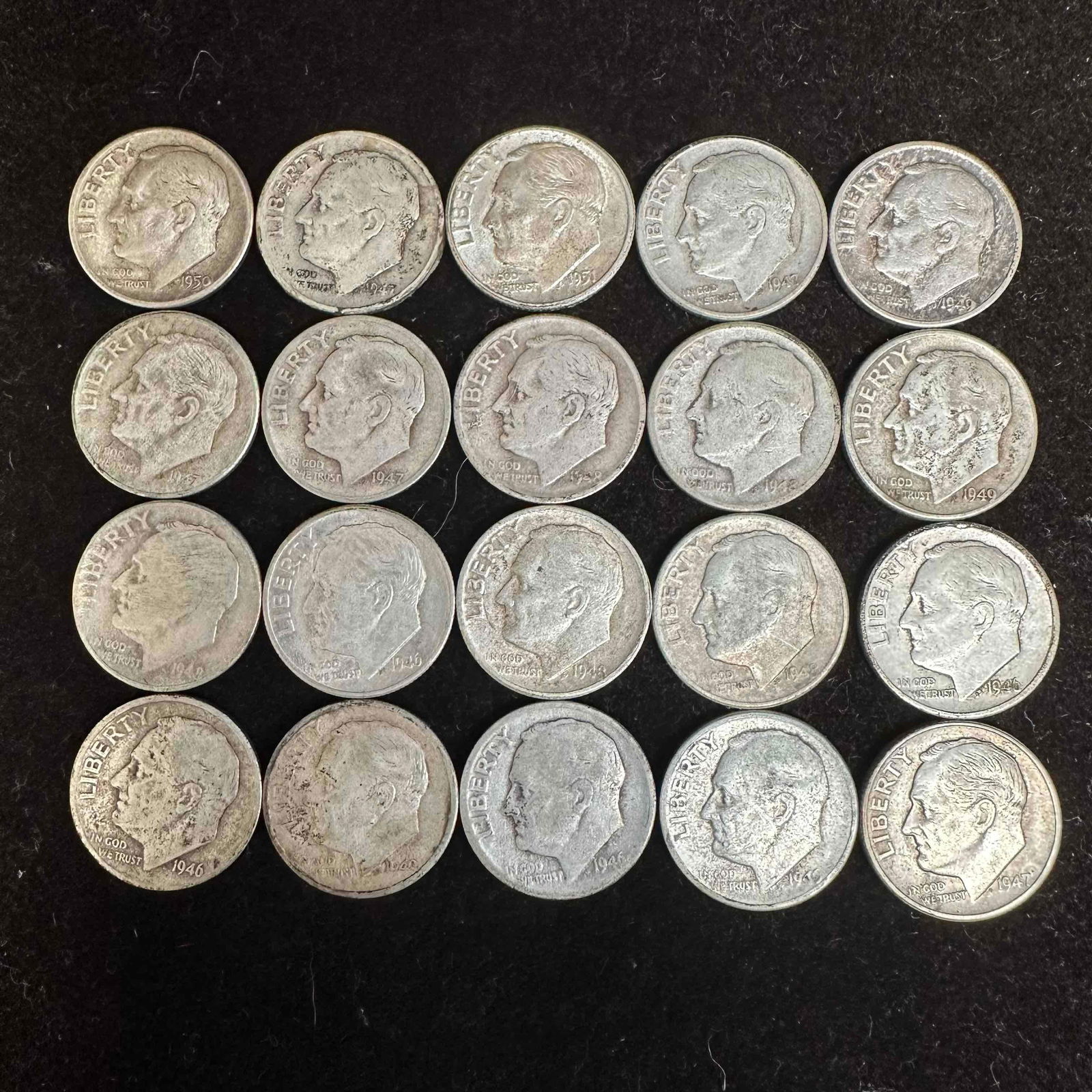 1940's Dime Coin Set Lot of 20 Silver Roosevelt Dimes (1 of 3)