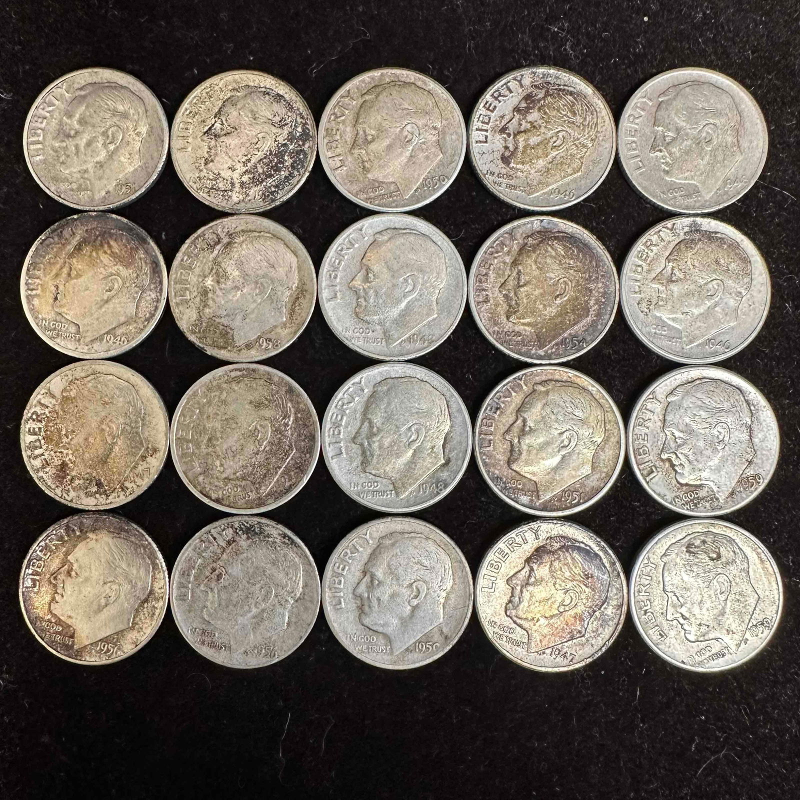 Silver Roosevelt Dimes 20 Coins Twenty Dime Set (1 of 4)