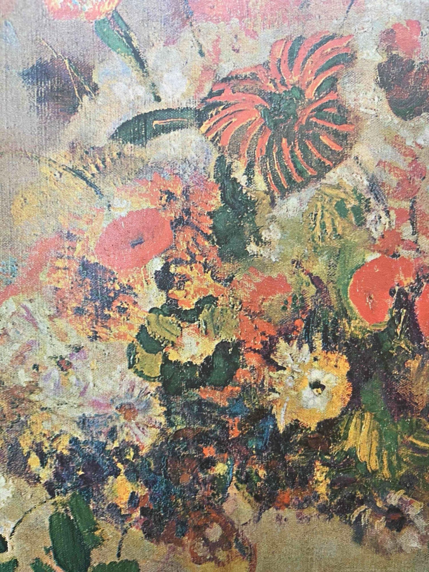 Framed Print On Wood Board Of Odilon Redon's Flowers Plate 18: This lot contains a Framed Print On Wood Board Of Odilon Redon's (April 20, 1840 - July 6, 1916) Flowers Plate 18. Betrand-Jean Redon, commonly known as Odilon Redon, was born in Bordeaux, Aquit