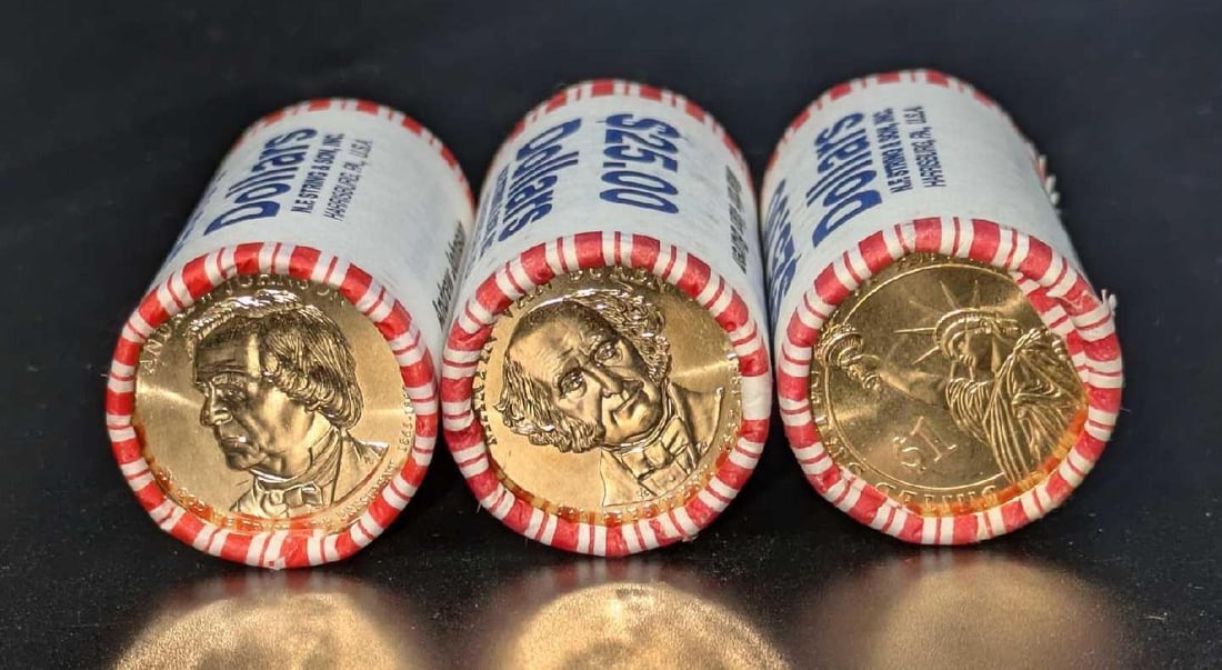 Harrison Van Buren Johnson President 25$ Rolls Of Dollars (1 of 3)