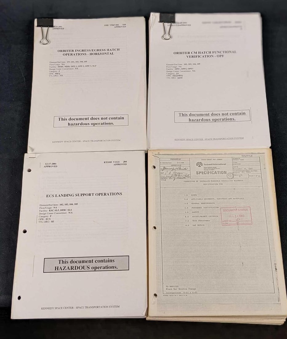 Assorted Paperwok From Rockwell And Kennedy Space Center (1 of 9)