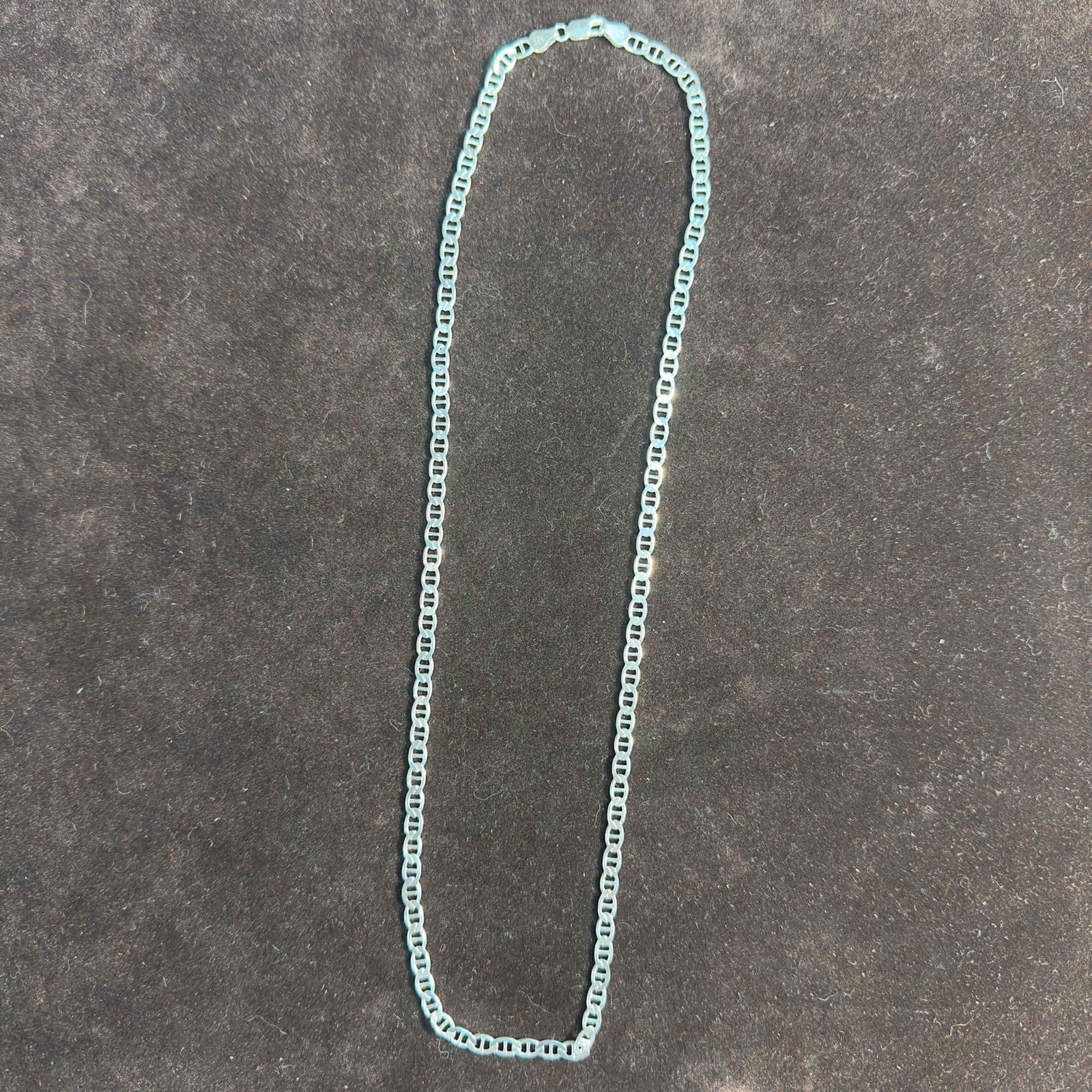 925 Sterling Silver 4mm Italian Solid Flat Mariner Link Chain Necklace 24" Length (1 of 12)