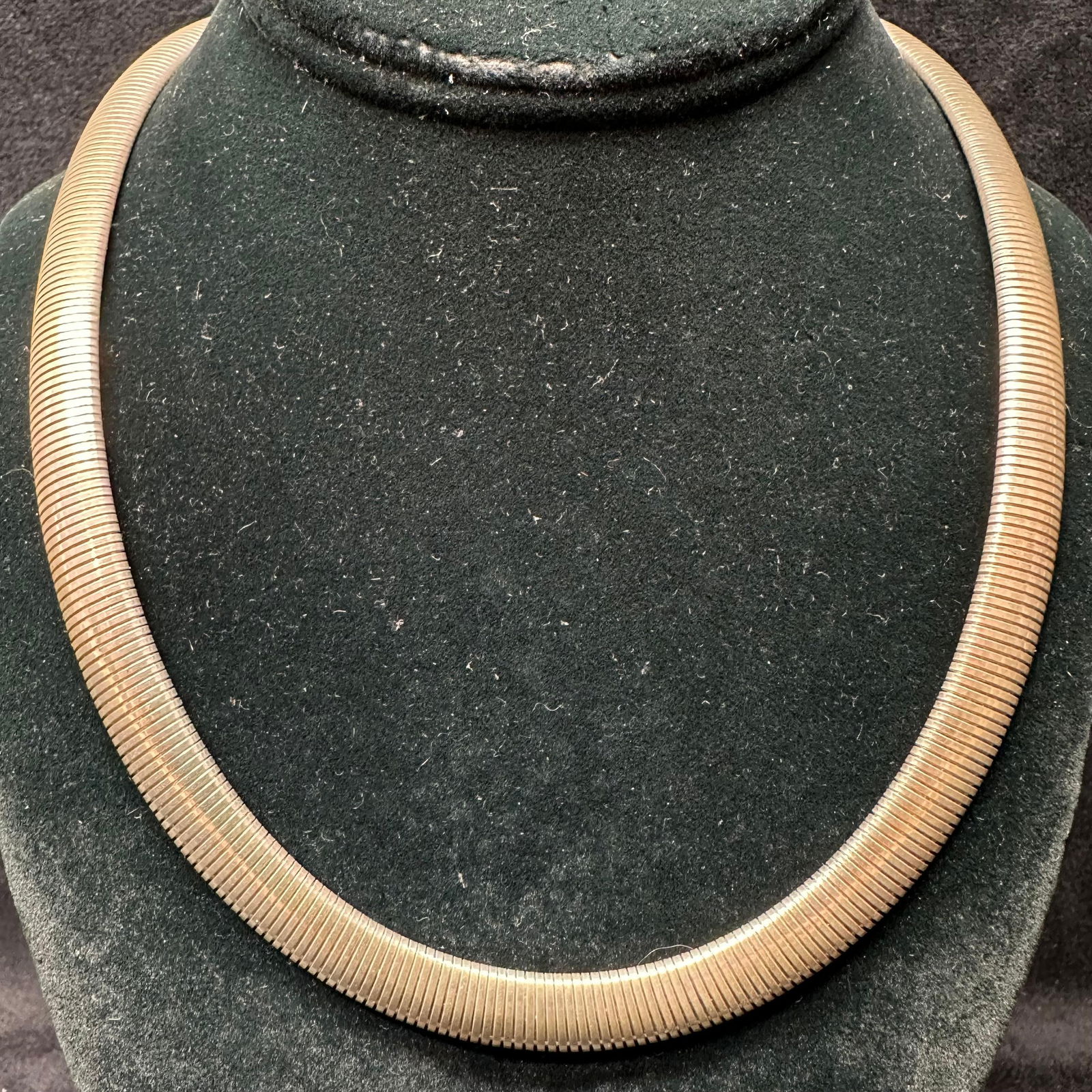 Omega Link Collar Choker Sterling Silver 925 Necklace (1 of 10)