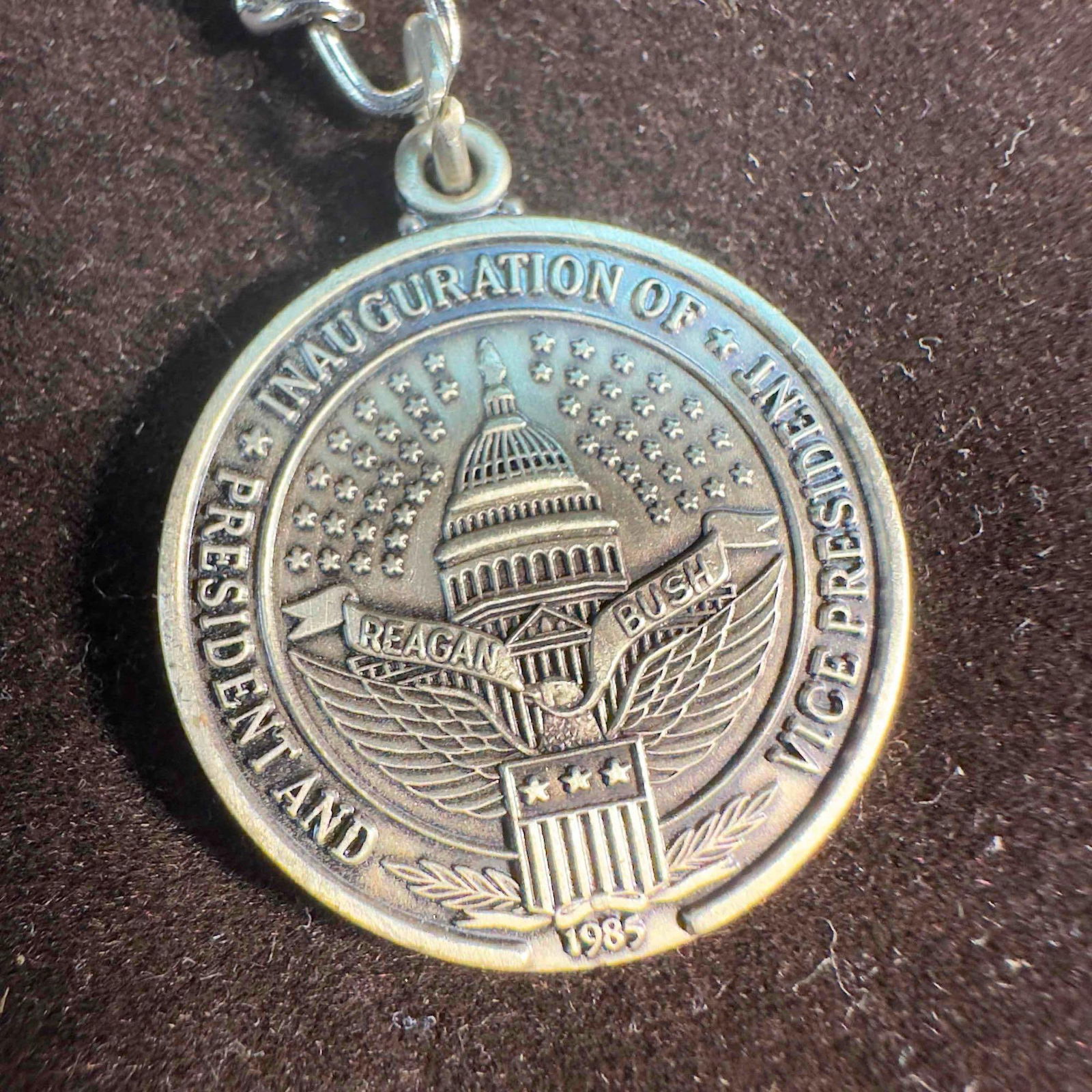 Ronald Reagan George Bush 50th American Presidential Inauguration Key Chain 1985 (1 of 6)