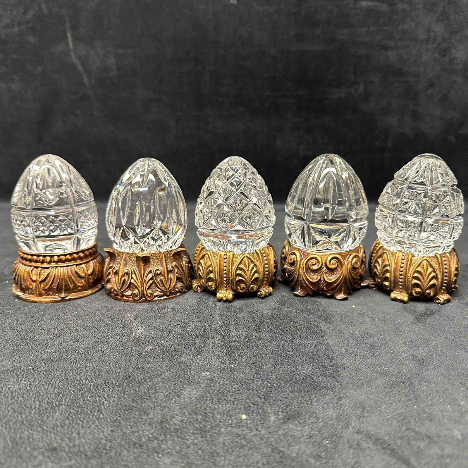 Five Waterford Crystal Glass Eggs with Stand 5 Easter Egg Art (1 of 9)