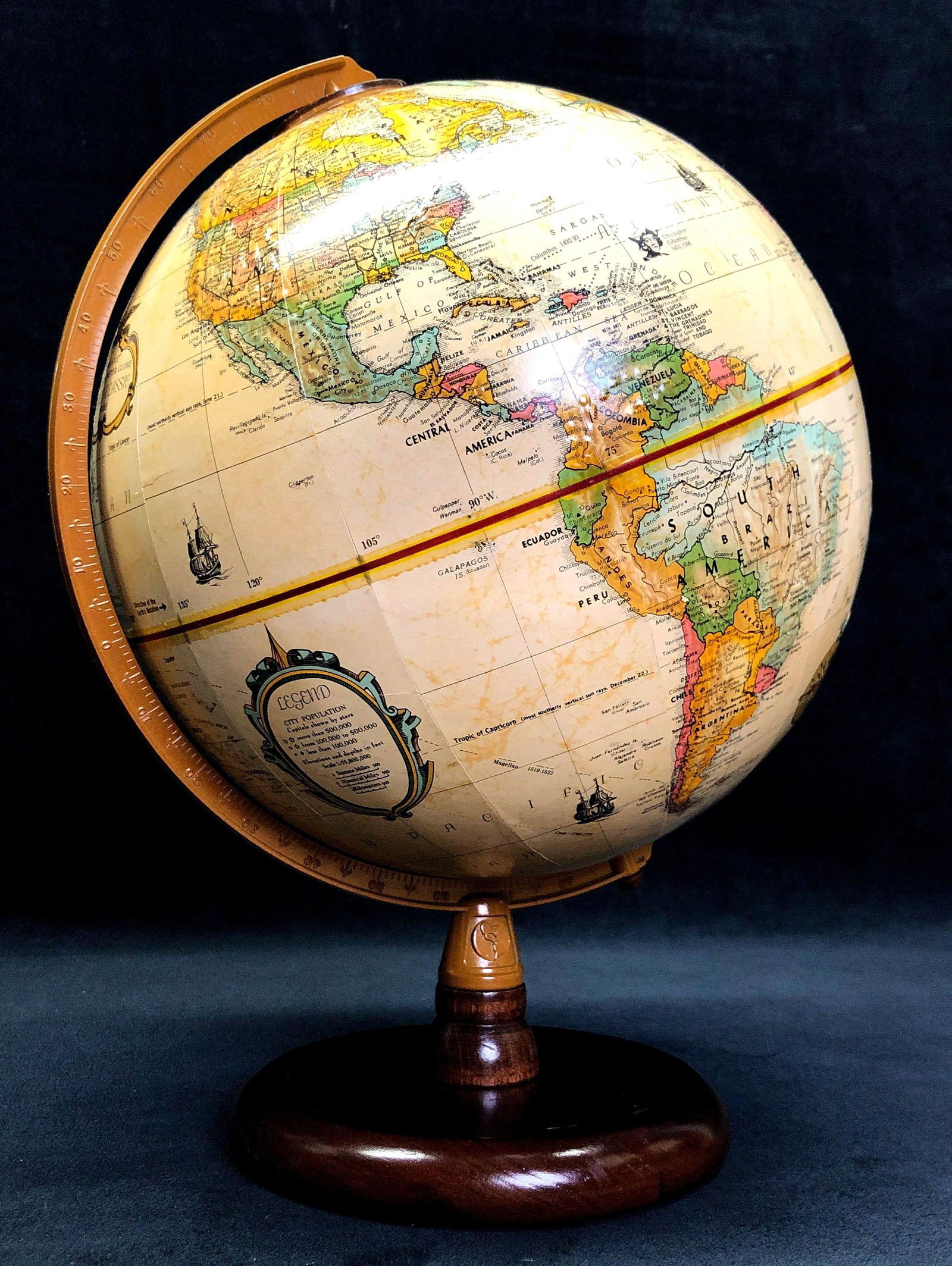 Replogle 9" Diameter Globe - World Classic Series - Real Hardwood Base (1 of 10)