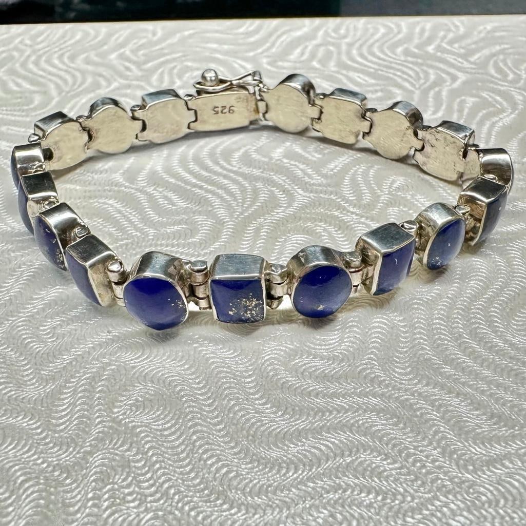 Sterling Lapis Link Bracelet (1 of 2)