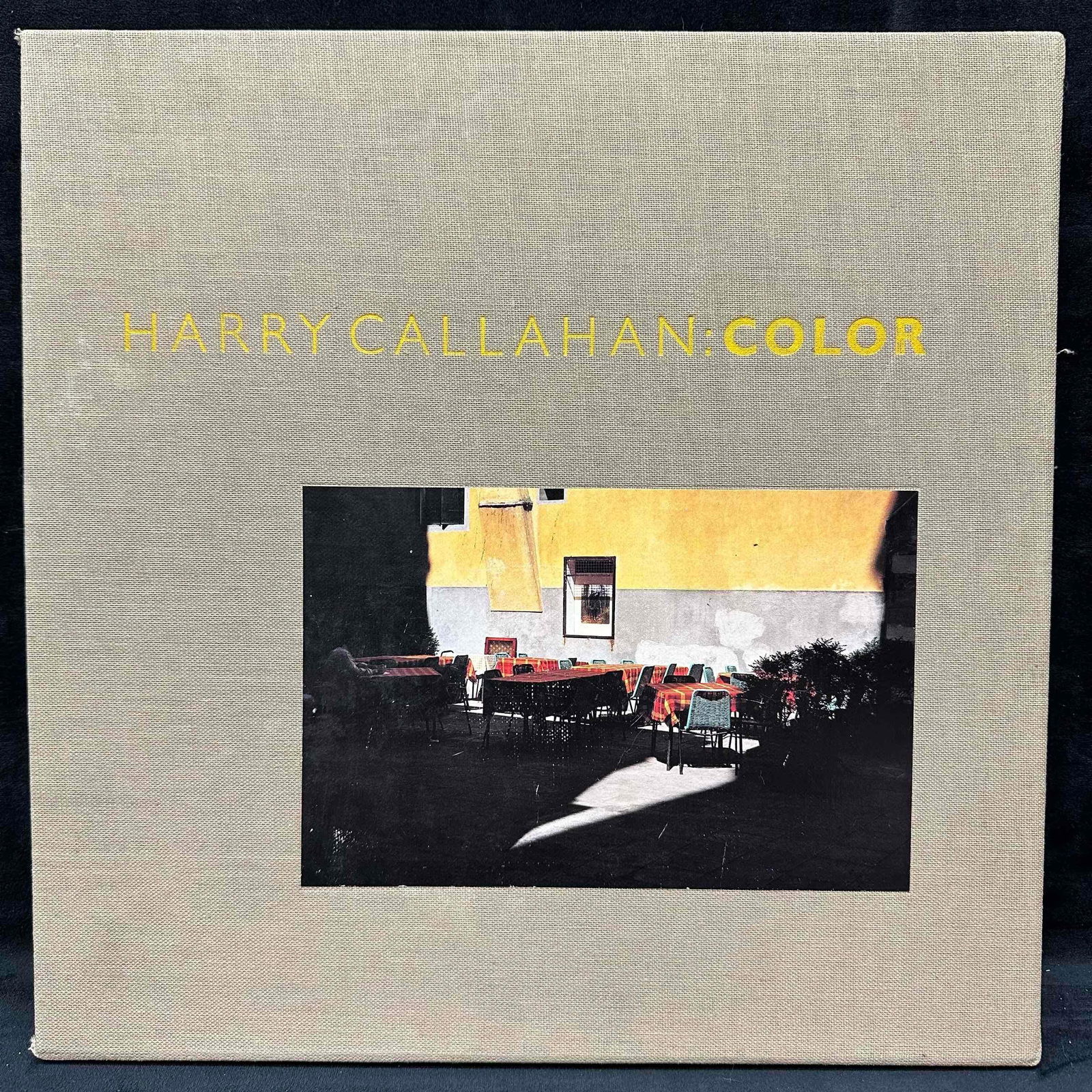 Harry Callahan Color First Edition Photography Monograph with Slipcase 1980: Hardcover monograph Harry Callahan: Color, published by Matrix Publications in 1980. First edition with original slipcase. Linen-covered boards with gilt title and tipped-in cover photograph. Includes