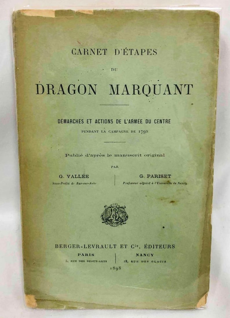 Paperback Copy Of Carnet D'Etapes Du Dragon Marquant Published in 1898. (1 of 6)