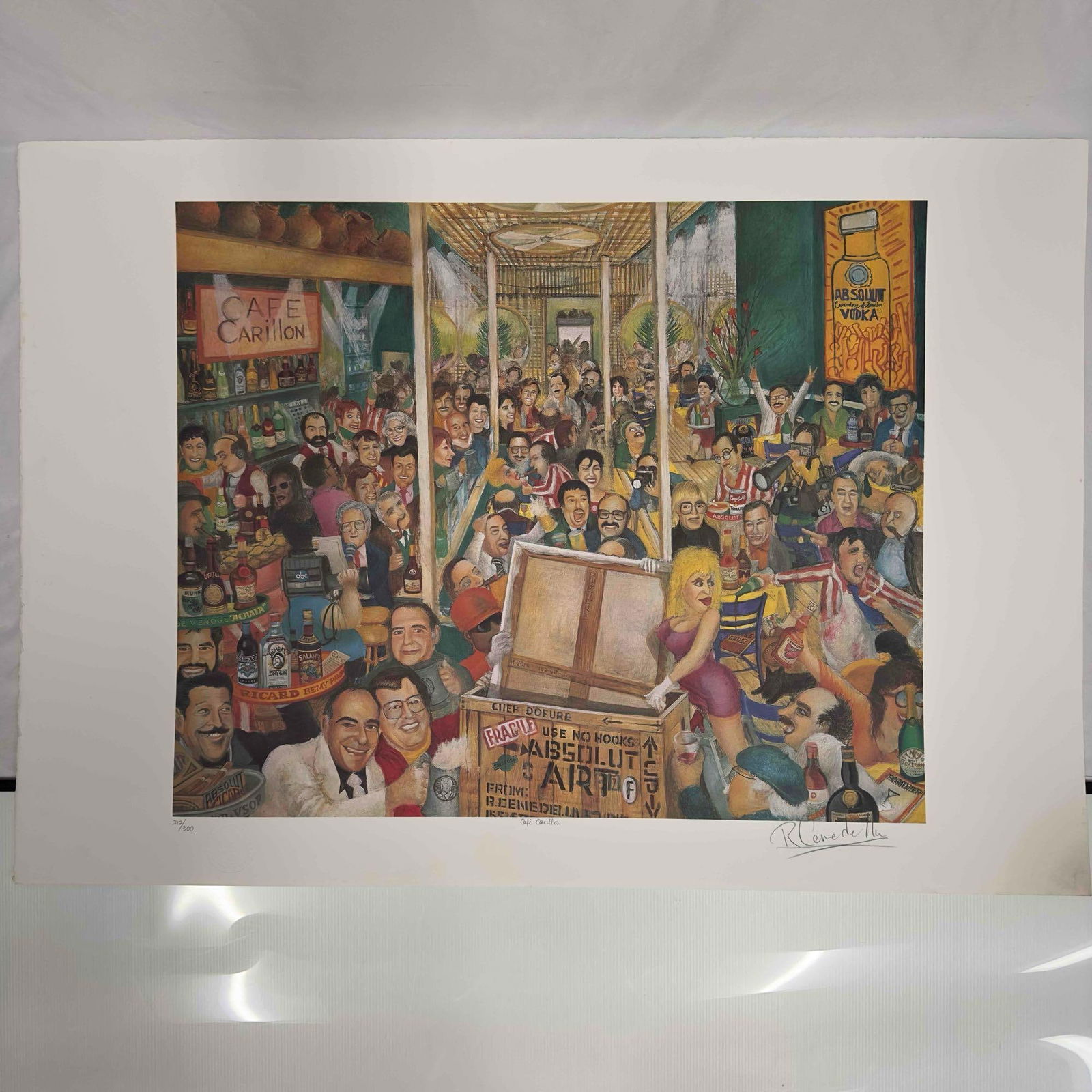 Absolut Robert Cenedella Cafe Carillon Hand Signed Numbered Lithograph Color Print 212/300 (1 of 12)