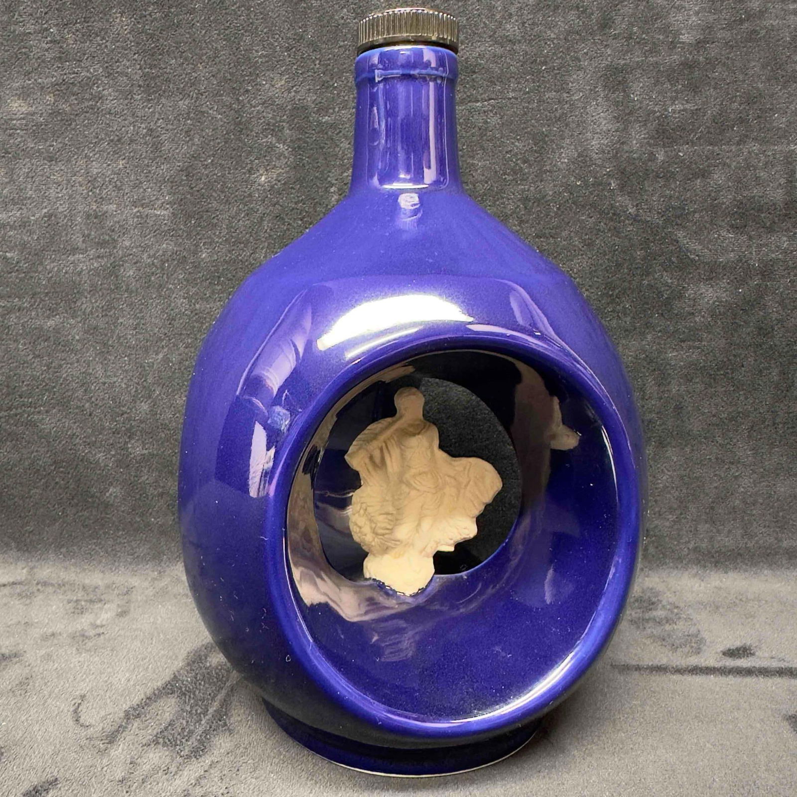 Dark Blue Ceramic Empty Bottle Ceramo Mex (1 of 10)