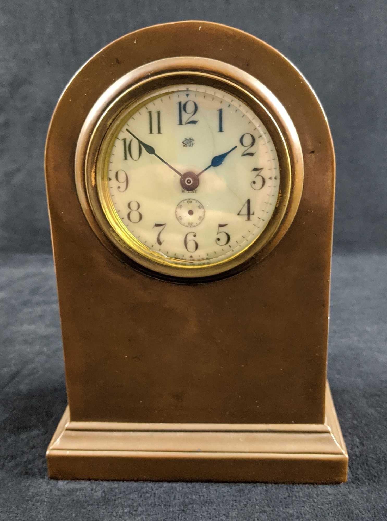 Vintage Brass Mantel Clock The Jennings Brothers (1 of 9)