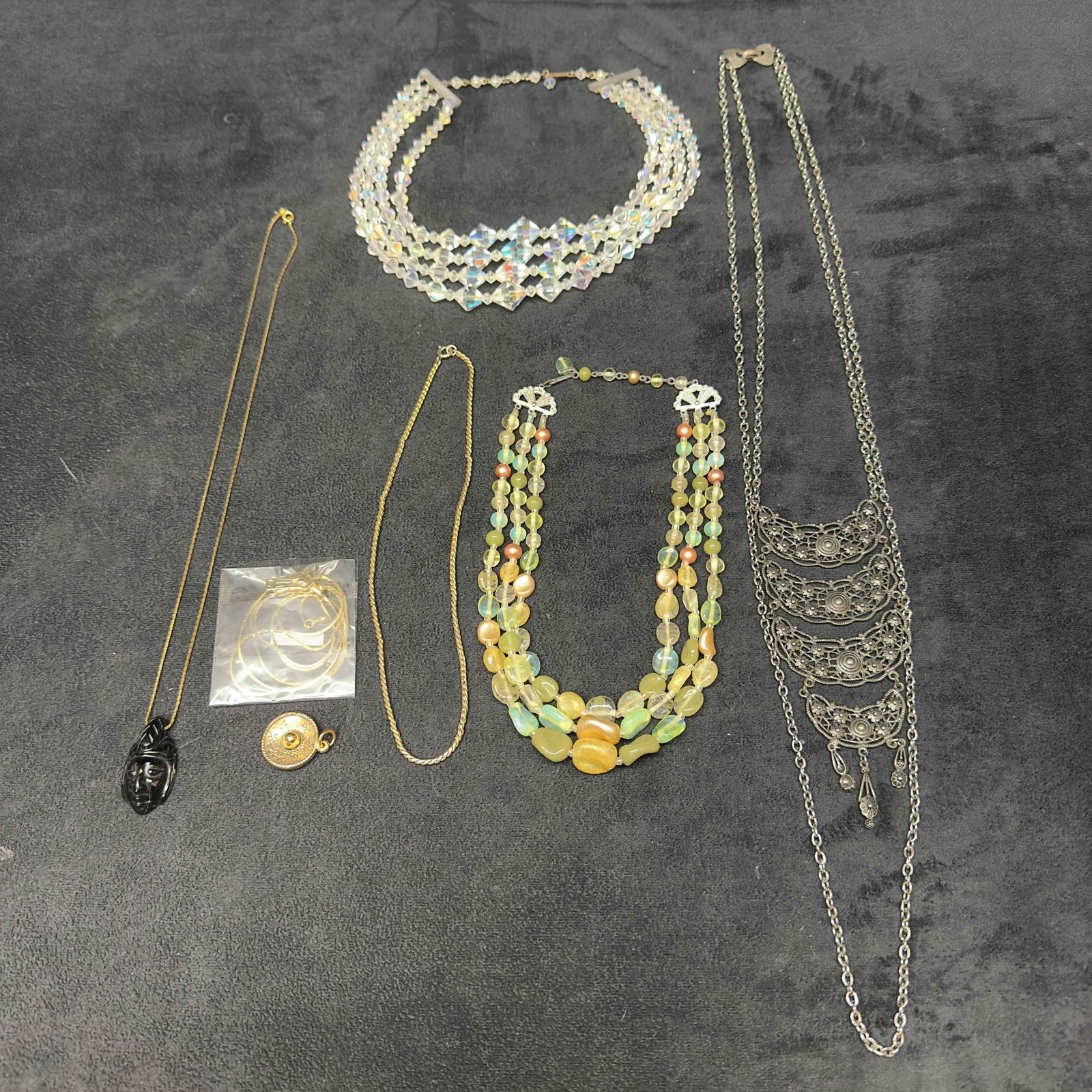 Collection of Vintage Costume Jewelry Set Lot of 7 Seven Necklaces and Pendant (1 of 12)