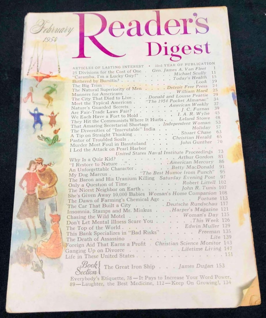 Vintage Copy Of Reader's Digest February 1954 Vol.64 No.382 (1 of 5)