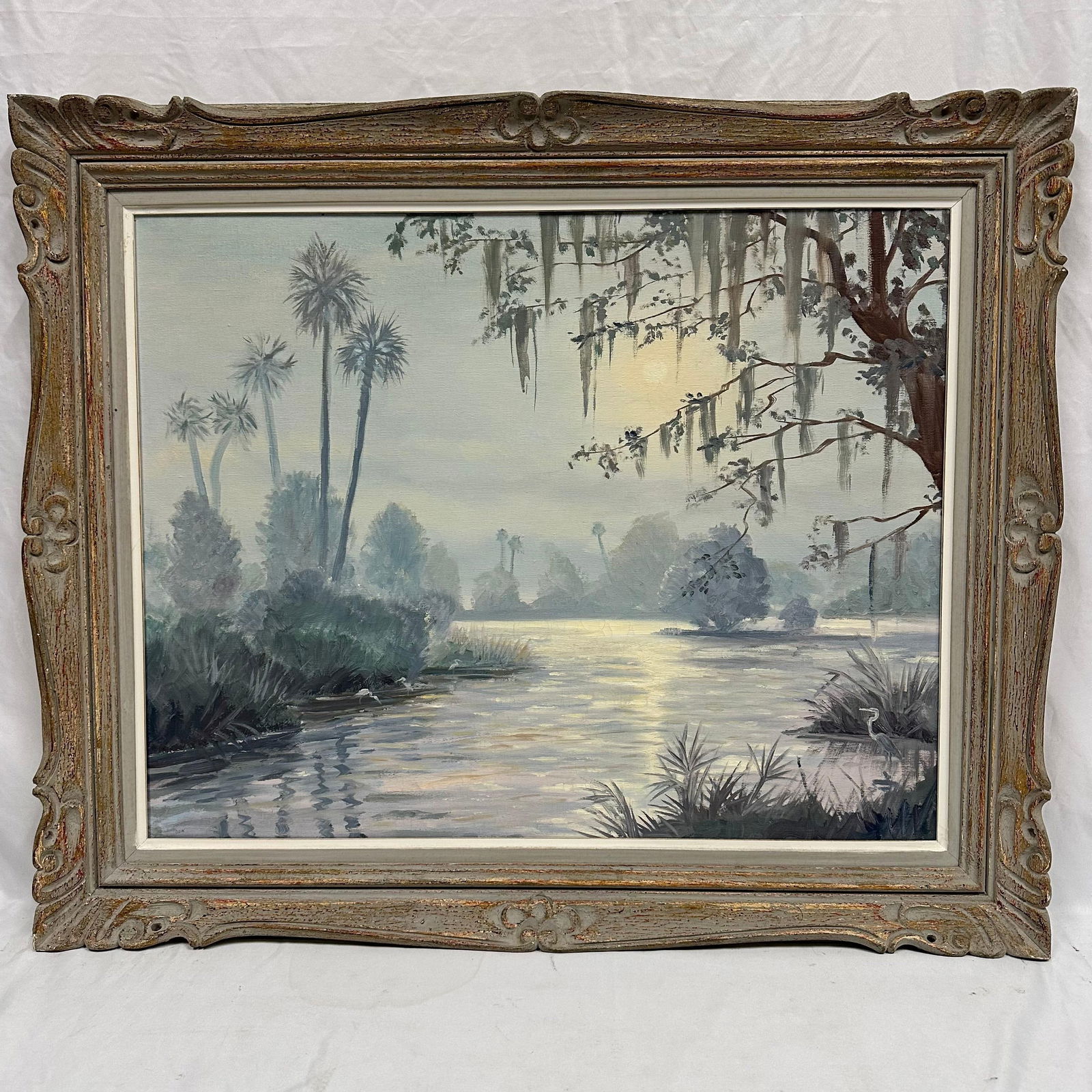 Florida Landscape at Sunset Original Oil Painting Artwork (1 of 9)