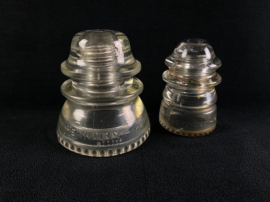 Two Antique Glass Telephone Insulators (1 of 4)
