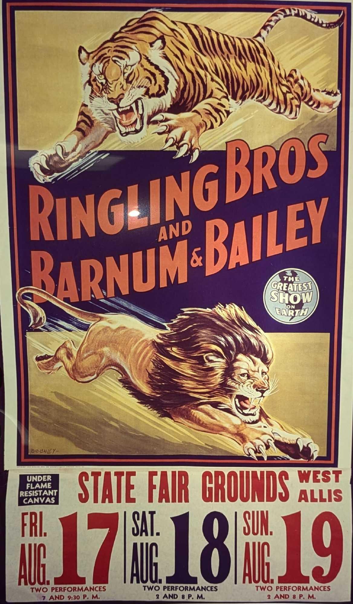 Ringling Brothers Barnum Circus Poster Transparency Lions Tigers E (1 of 3)
