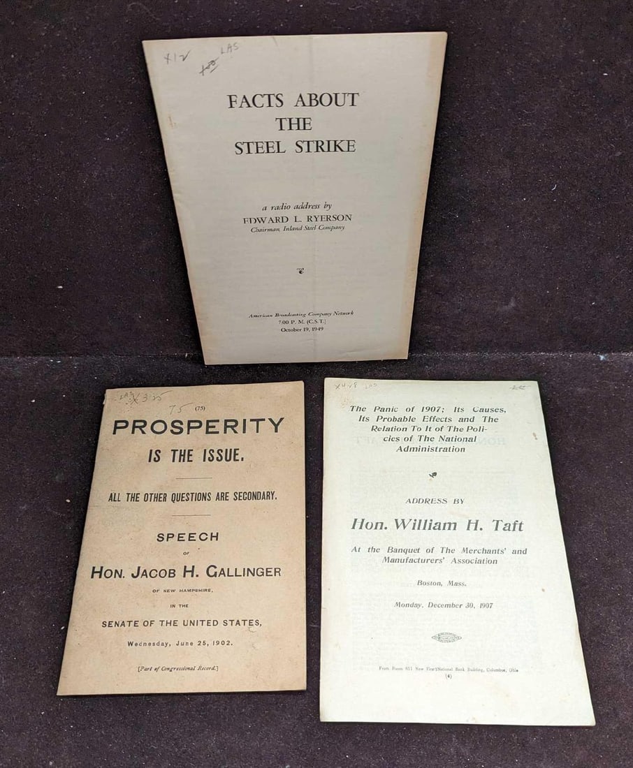 Vintage William H Taft Steel Strike Prosperity In The Issue Booklets (1 of 5)