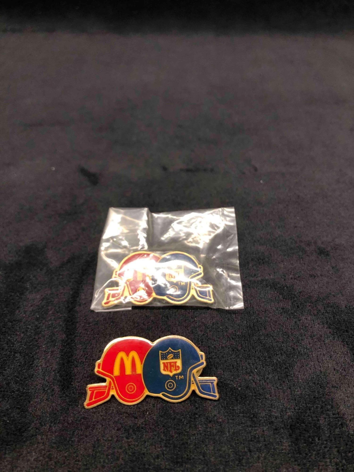 Vintage 90s McDonald's NFL Collaboration Helmet Pin (1 of 8)