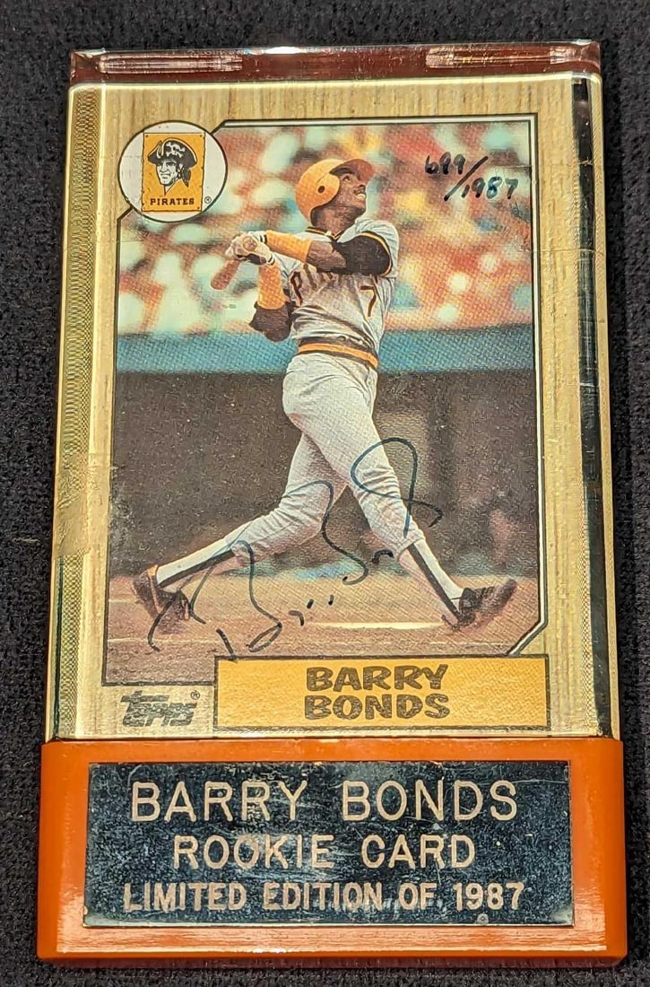 1987 Topps Barry Bonds Signed Rookie Baseball Card (1 of 6)