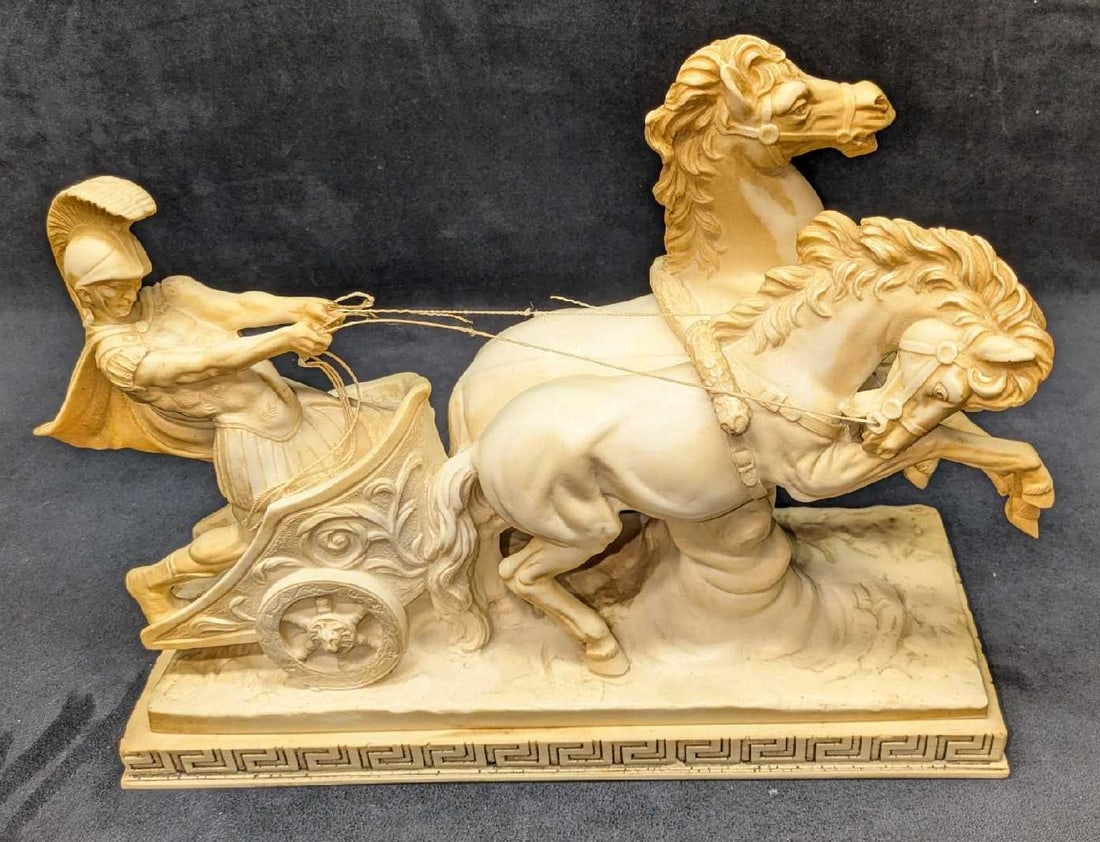Vintage Santini Italian Resin Sculpture Roman Chariot (1 of 8)