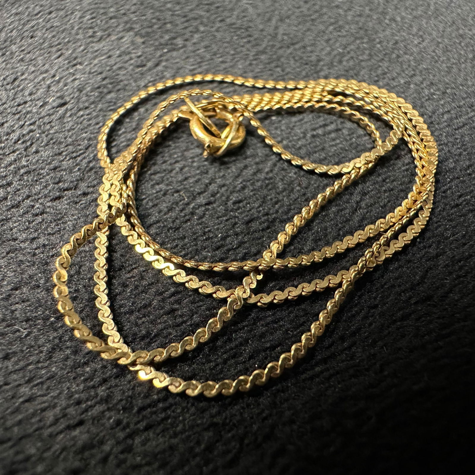 14K Italy Gold Serpentine Flat Link S Shaped Chain Necklace (1 of 7)