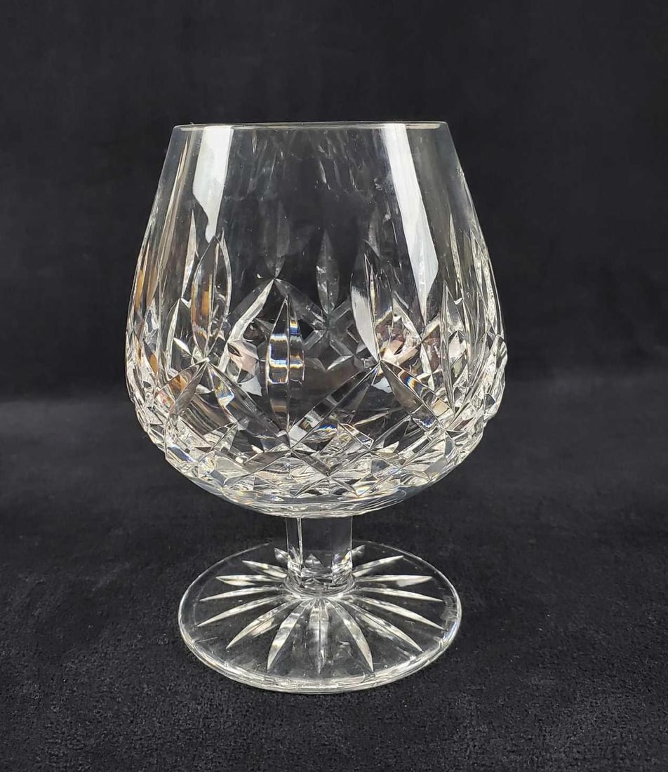Unique Waterford Crystal Archive Brandy Goblet: Waterford Crystal Brandy Goblet. Is in good, used condition with one petite air bubble near the middle of the goblet and a miniscule chip near the bottom of the goblet (see detail image). Is approx 3
