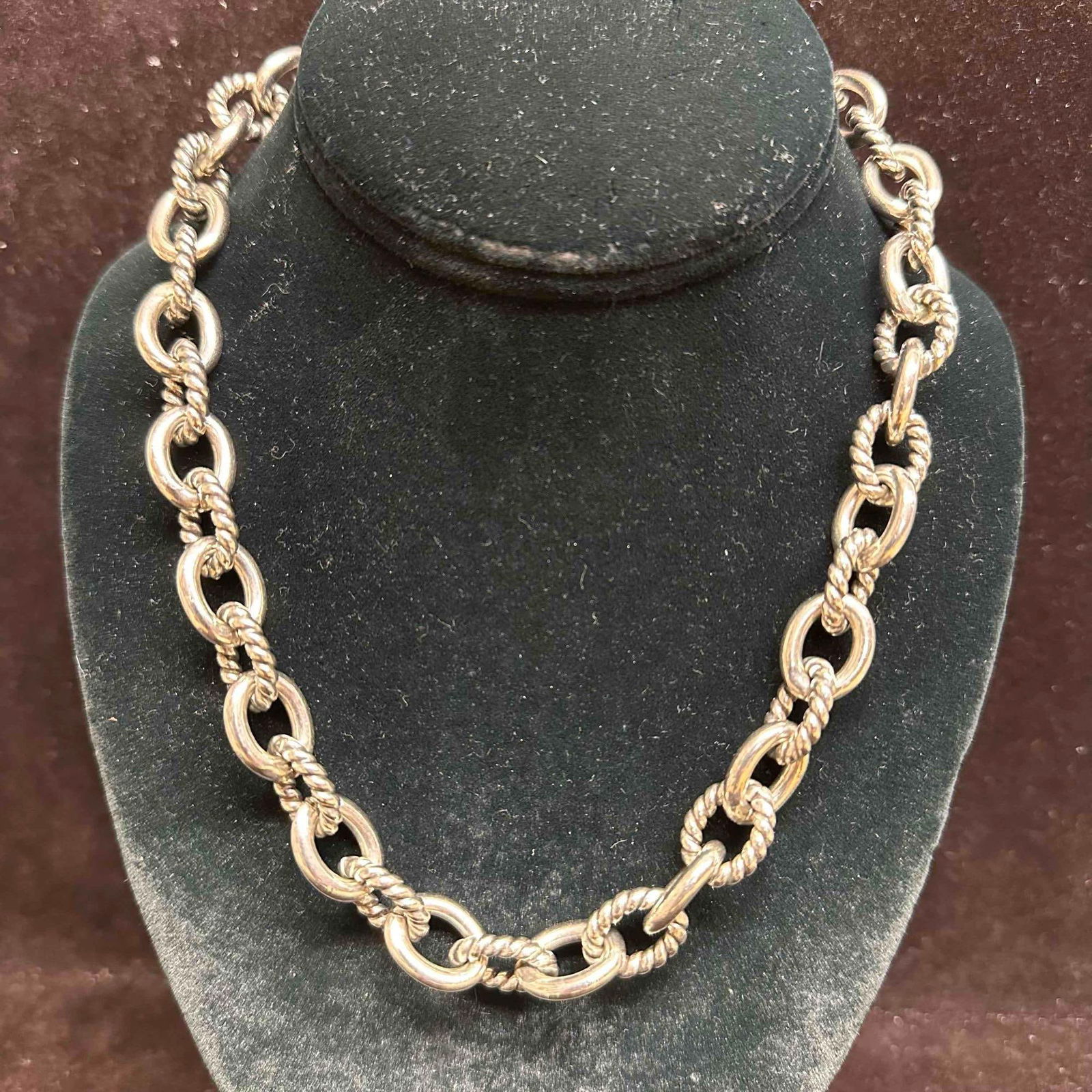 Carolyn Pollack 925 Sterling Silver Heavy Rope Twist Link Necklace G22 (1 of 8)